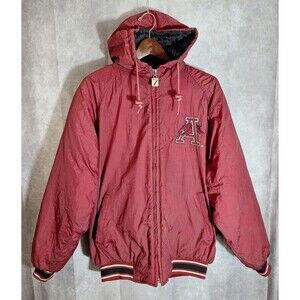 Vintage 90s Logo 7 Arkansas Razorbacks Puffer Jacket Sz Medium Hooded College